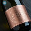 Champagne fles metaalachtig sticker label