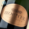 Champagne fles metaalachtig sticker label